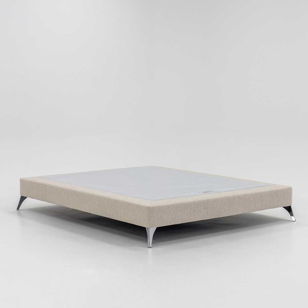 Ensemble lit à sommier tapissier de qualité avec matelas crème 140x190 cm  tissu - Conforama