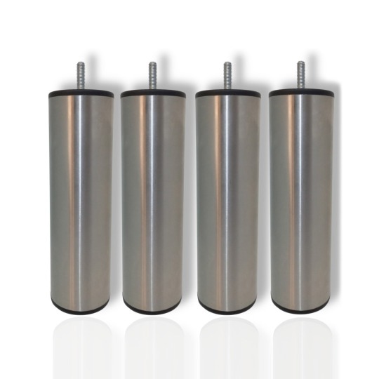 Jeu de pieds de lit cylindrique inox Margot Samoa pas cher