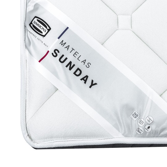 Simmons Matelas 90x190 Sunday ressorts H.21 cm pas cher